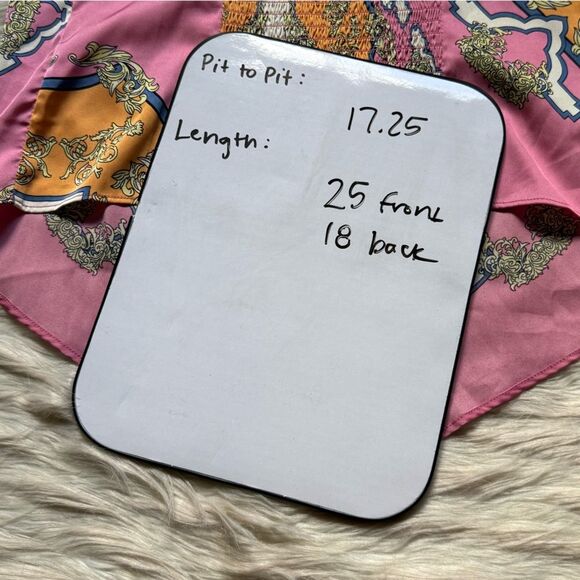 Rachel Zoe Satin Scarf Tank in Pink/Multicolor Print - Medium - Picture 7 of 7